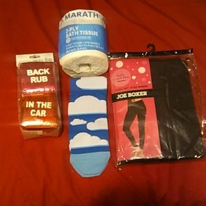 Pants size XL, socks love dice paper random lot